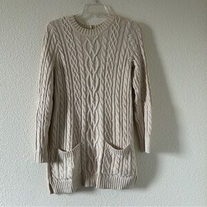 Jeanne Pierre Cable Knit Tunic Sweater Gilmore Fall Winter Women’s Small Beige
